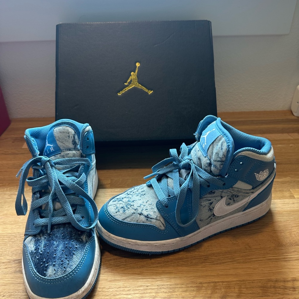 Air Jordan 1 Mid (GS) Dutch blue/white